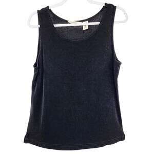 French Laundry Black Scoop Neck Sleeveless Lightweight Tank Top Women's Size L